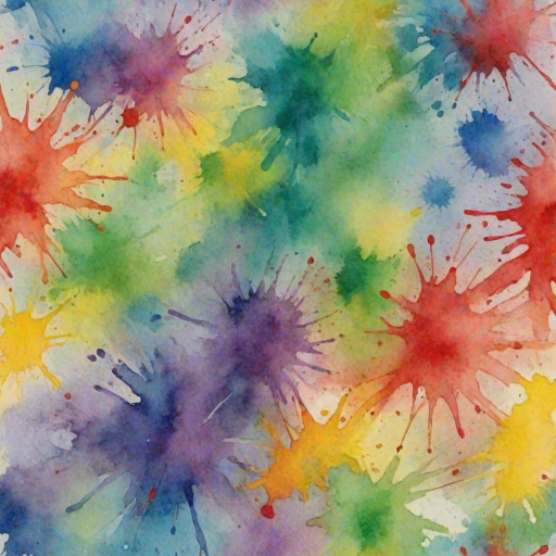 create a colorful watercolor abstract background with splashes of red, blue, yellow, green, and purple in a soft, blended style