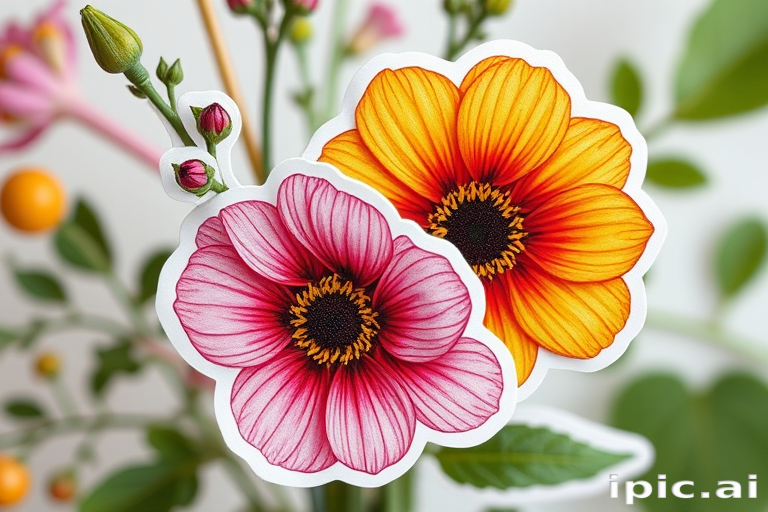 aesthetic flower stickers