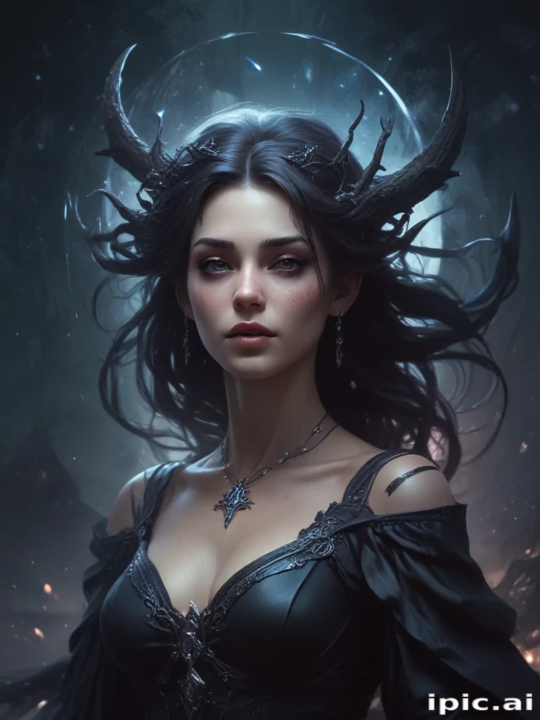 beautiful dark witch fantasy art