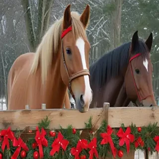 pictures of christmas horses