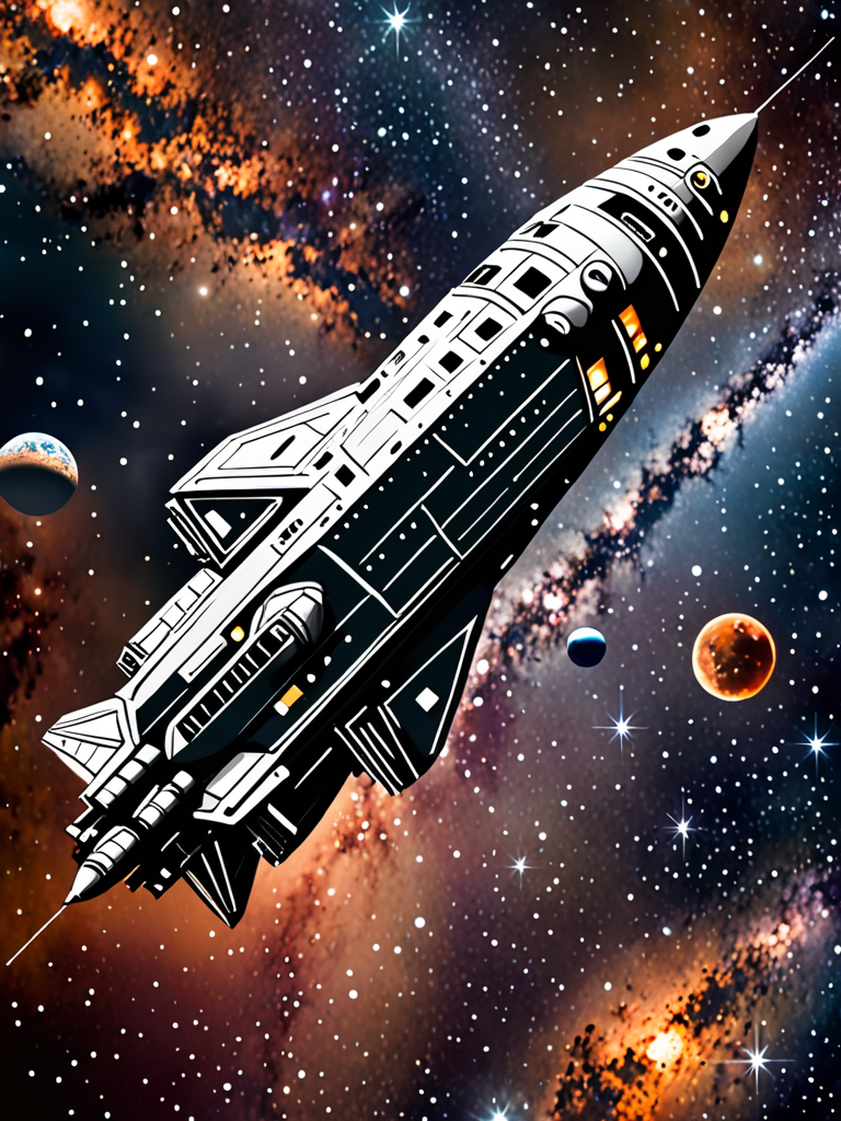 A spaceship lost in space