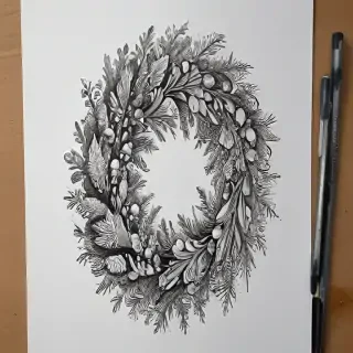 wreath drawing