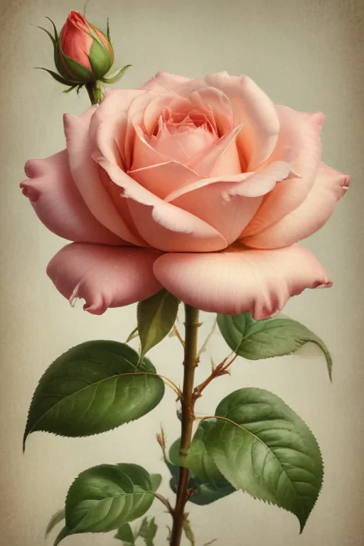 vintage rose illustration