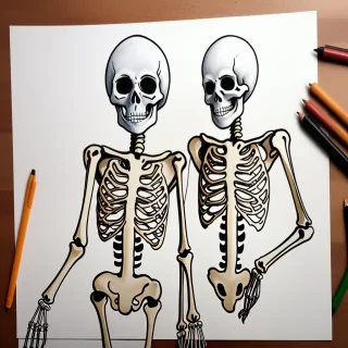 creative skeleton drawings