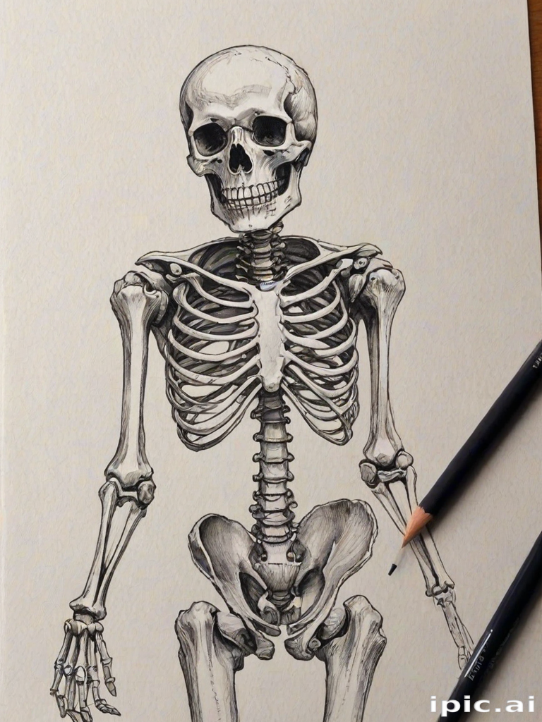 creative skeleton drawings