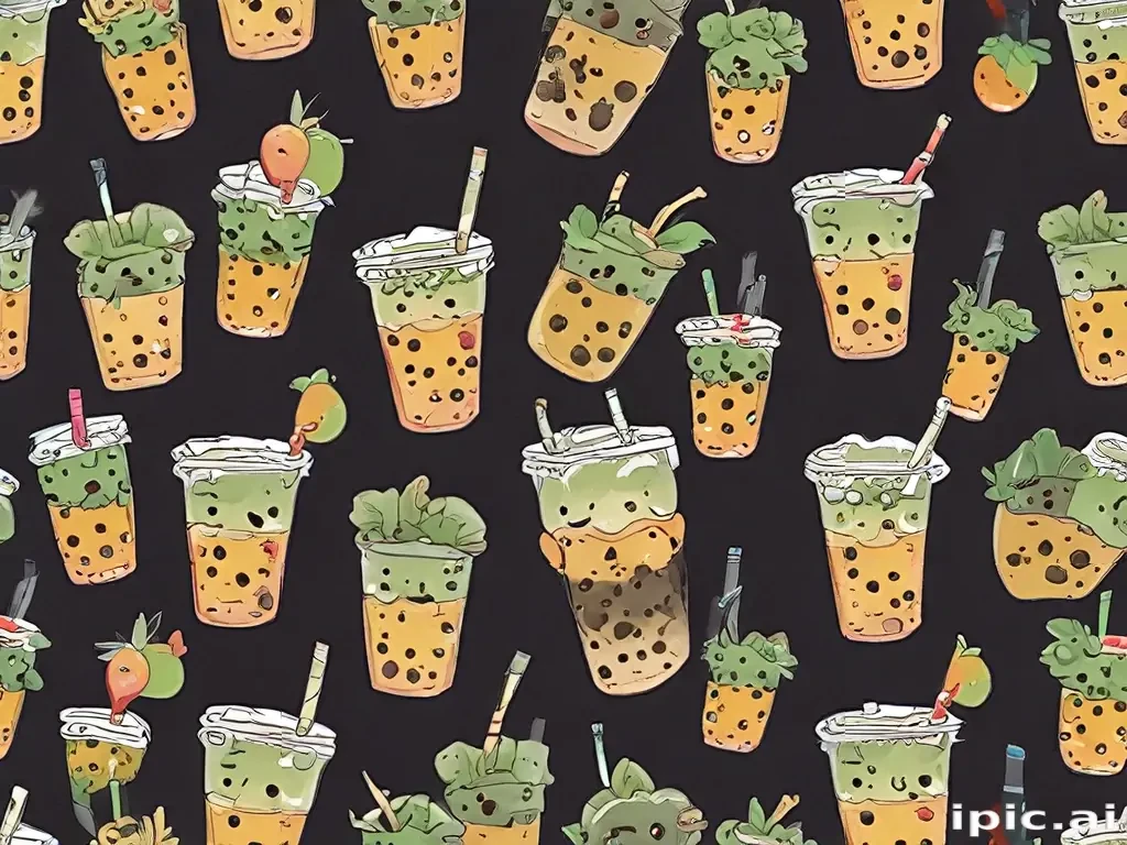 cute boba backgrounds