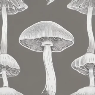 mushroom line art