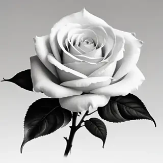 rose clip art black and white