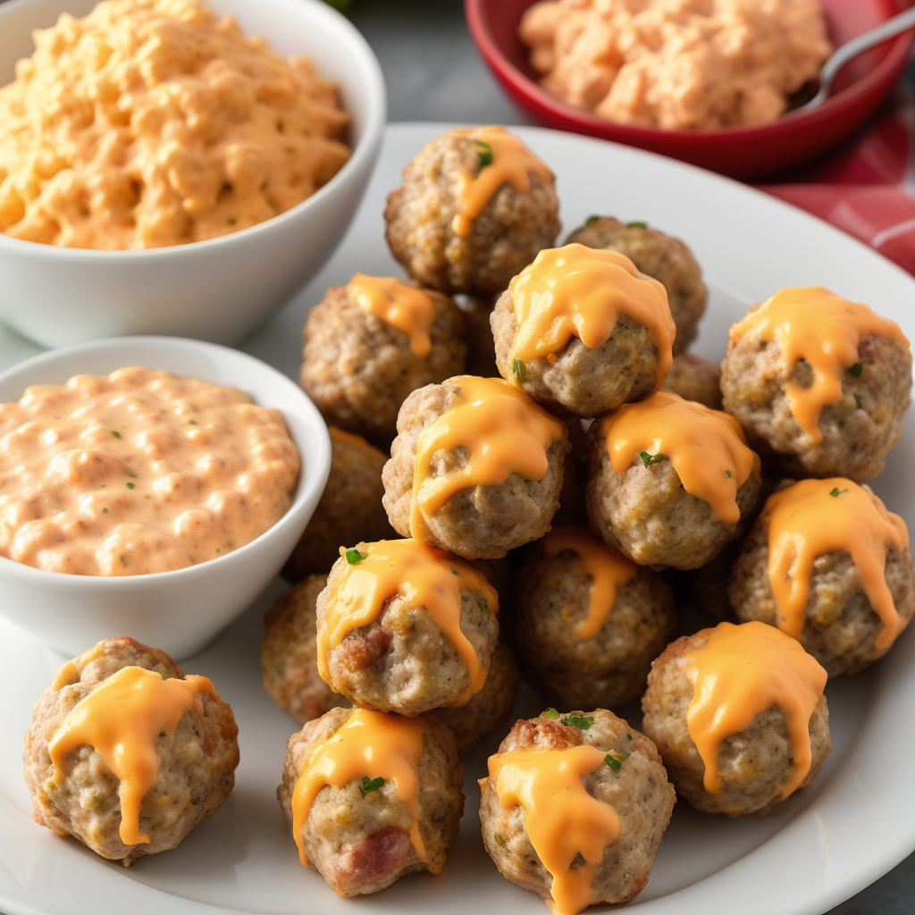 sausage balls with pimento cheese