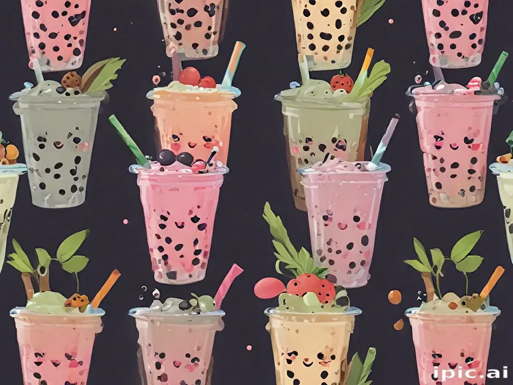 cute boba tea wallpapers