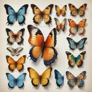 butterflies sketches