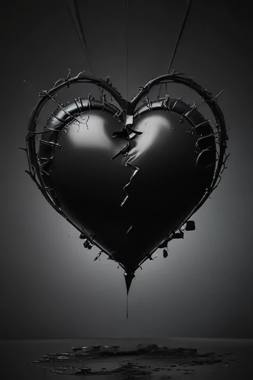 black broken heart