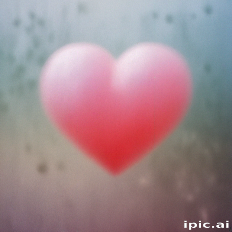 Soft Pink Heart Shape Against a Blurry, Dreamy Background of Love