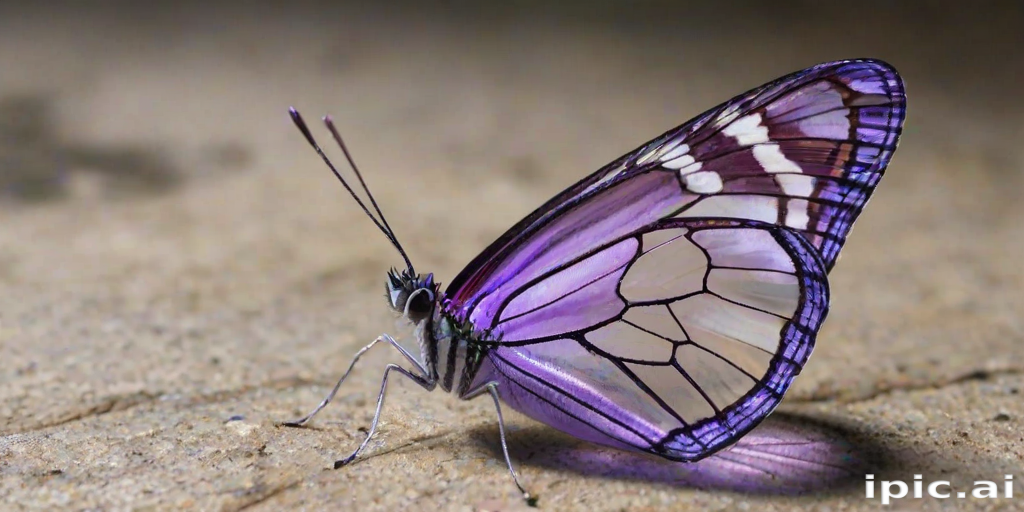 transparent purple butterfly