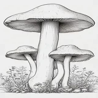 mushroom line art