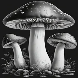 mushroom clip art black and white