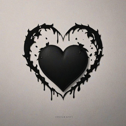 aesthetic black heart wallpaper