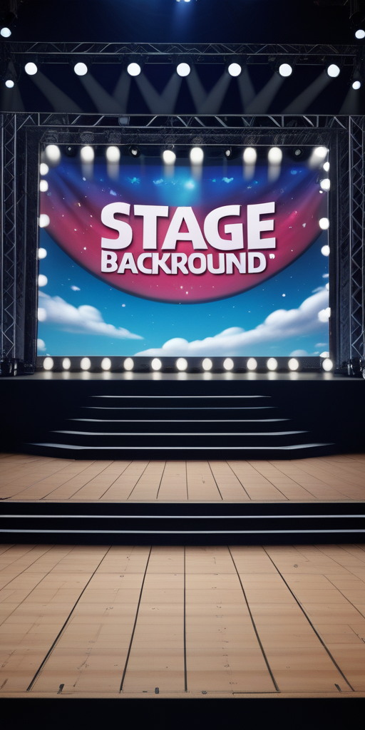 Bright and Colorful Stage Background Setup for Live Performances and Events