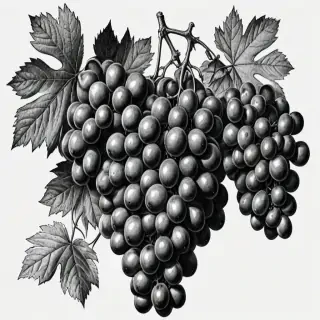 grapes clipart black and white