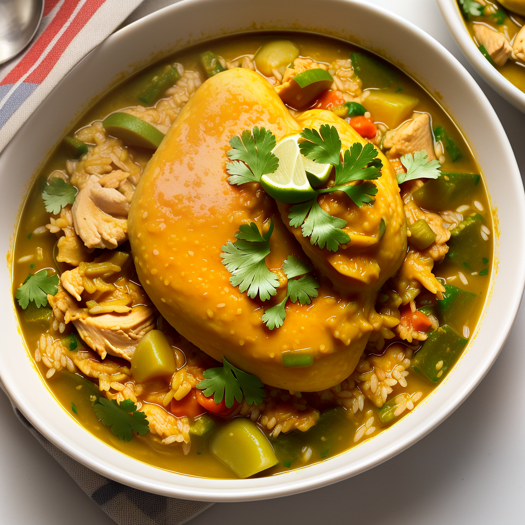 sopa de arroz con pollo