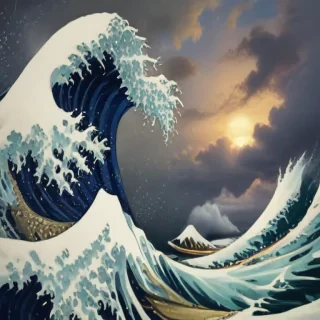 great wave wallpaper