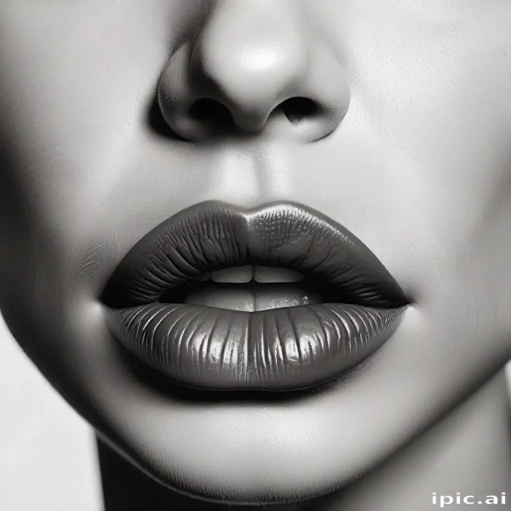 lips black and white clipart