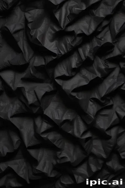 crinkled black paper