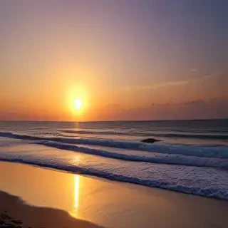 sun set on beach