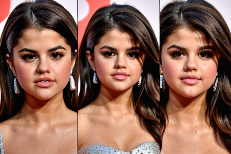 selena gomez face different
