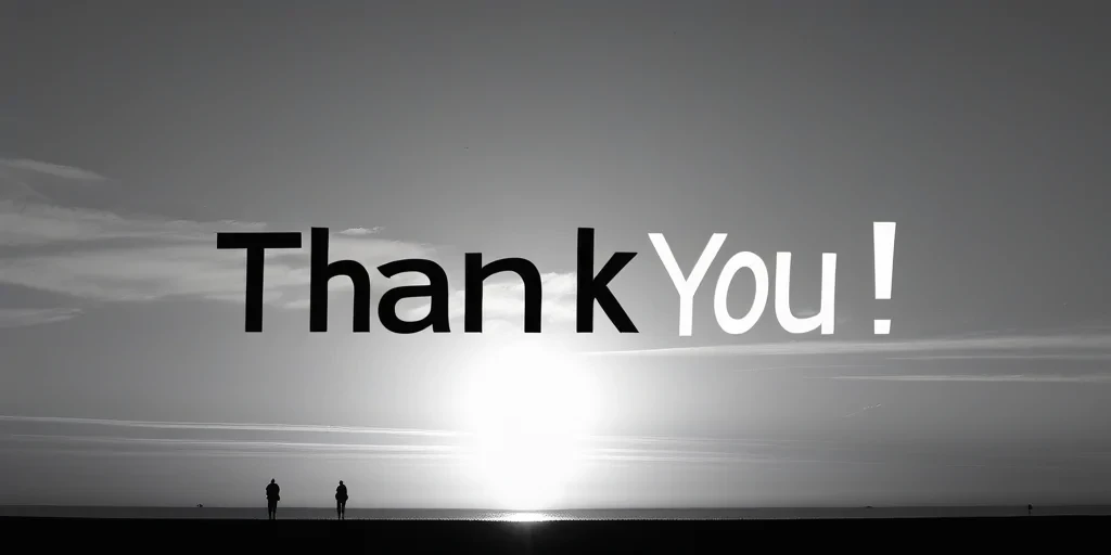 thank you black and white
