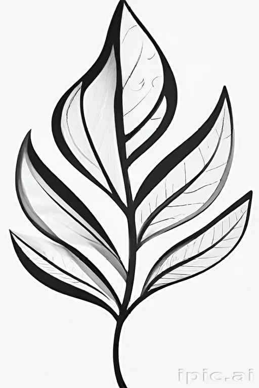 leaf clip art black and white