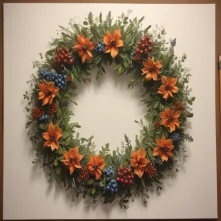 wreath drawing