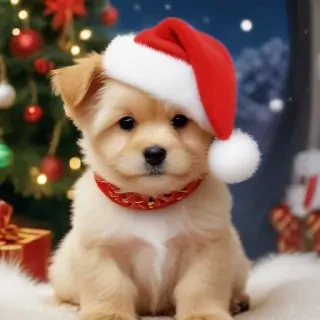 cute christmas dog wallpaper