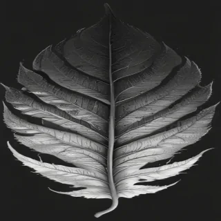 clipart leaf black and white