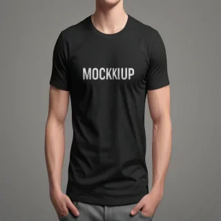 black t-shirt mockup