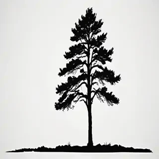 black and white pine tree clip art