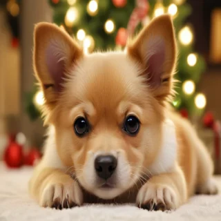 cute christmas dog wallpaper