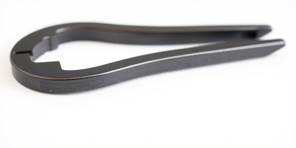high-resolution image of a black metal tool resembling a pair of pliers on a white background, captured with a DSLR camera, 50mm lens, f/2.8 aperture, ISO 100, 1/125s shutter speed, natural lighting, shallow depth of field
