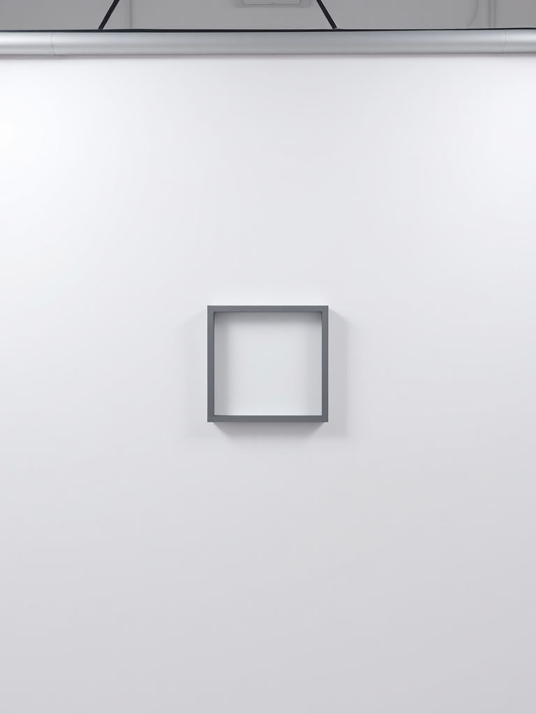 Generate a high-resolution image of a simple geometric shape on a plain background using a DSLR camera with a 50mm lens, aperture set to f/1.8, ISO 100, in a well-lit studio environment with soft lighting for even illumination.