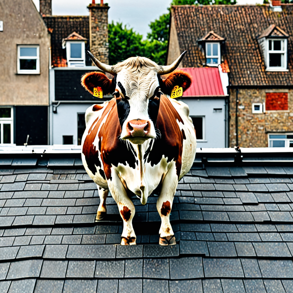 cow on roof