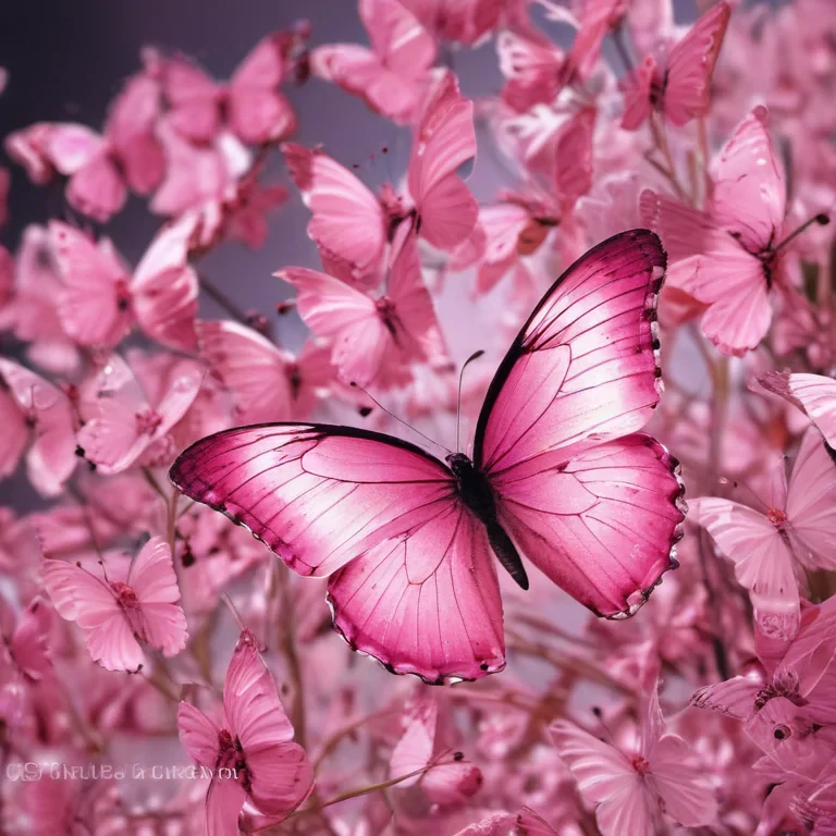 images of pink butterflies