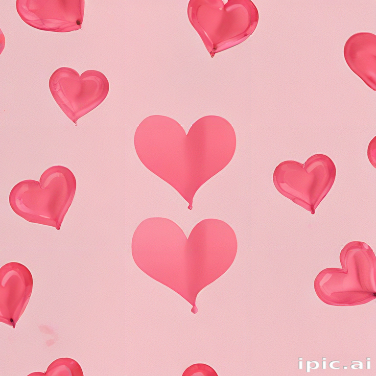 Colorful Pink Heart Balloons Floating on a Soft Pink Background Design