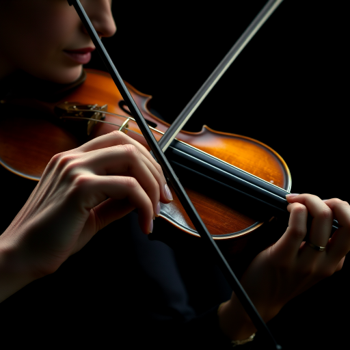 detailed edges, detailed image, perfection style, A cinematic detailed image of a woman playing a violin on a black background with both her hands, movie themed, sharp, detailed background, epic cinematic photography, artistic style, dramatic light style, cinematic color style, Kodak 35mm film style, detailed style, hand focus style, solo, simple background, 1boy, holding, male focus, black background, instrument, out of frame, realistic, music, playing instrument, holding instrument, violin, bow (music), fingernails, holding violin, photorealistic, hand focus