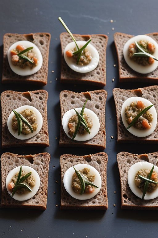 savory bites on rye bread