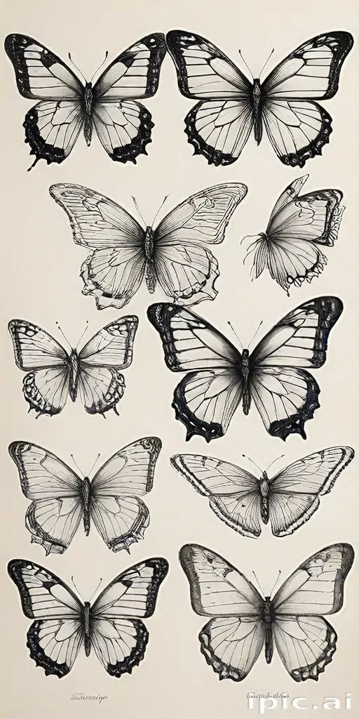 butterflies sketches