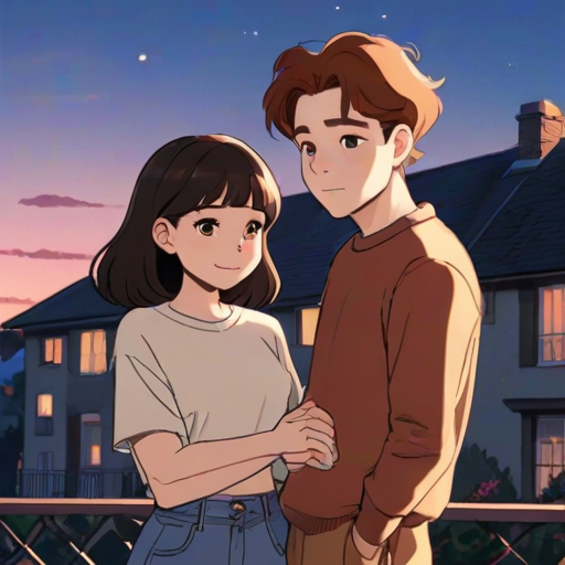 cartoon couple aesthetic
