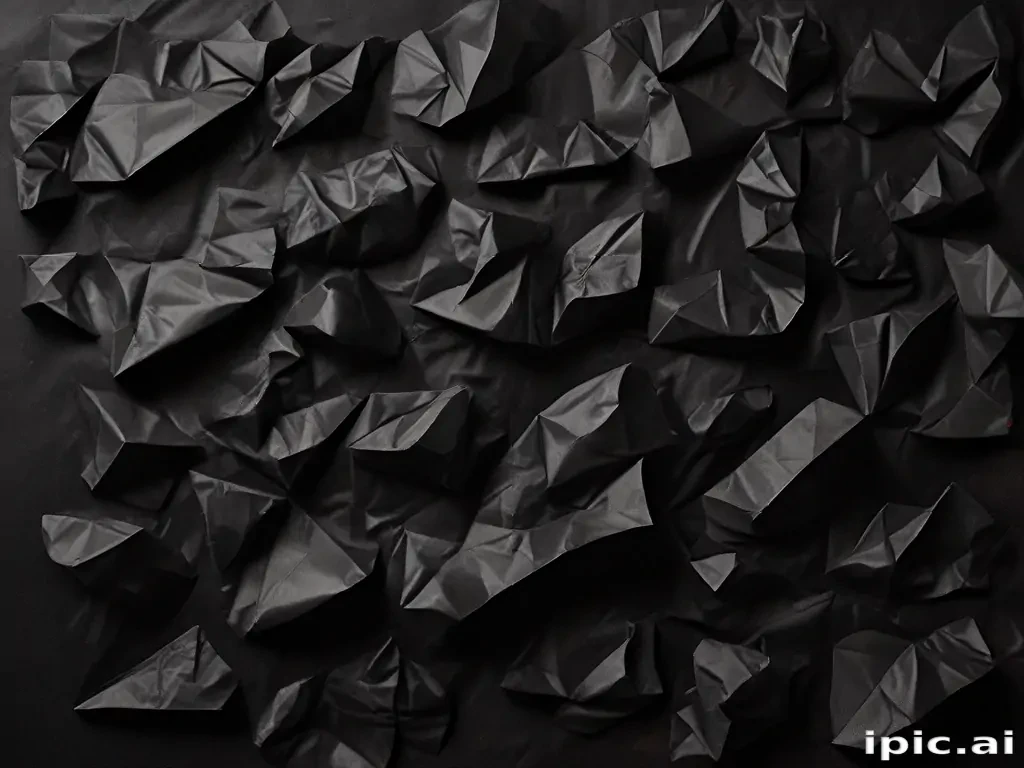 black crumpled paper
