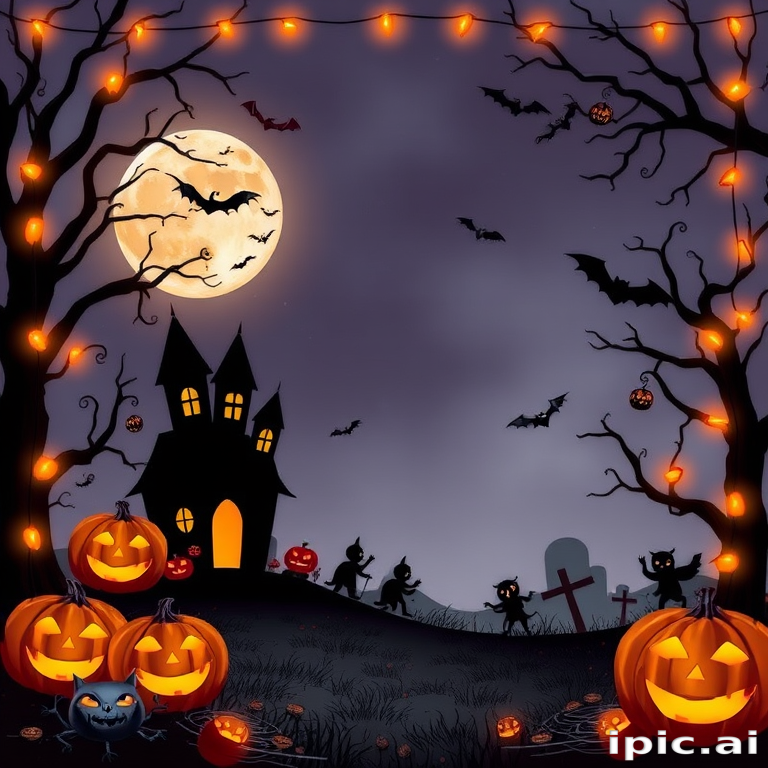 halloween border transparent