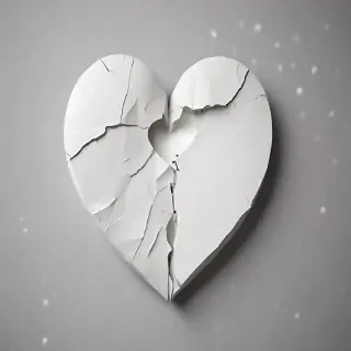 white broken heart