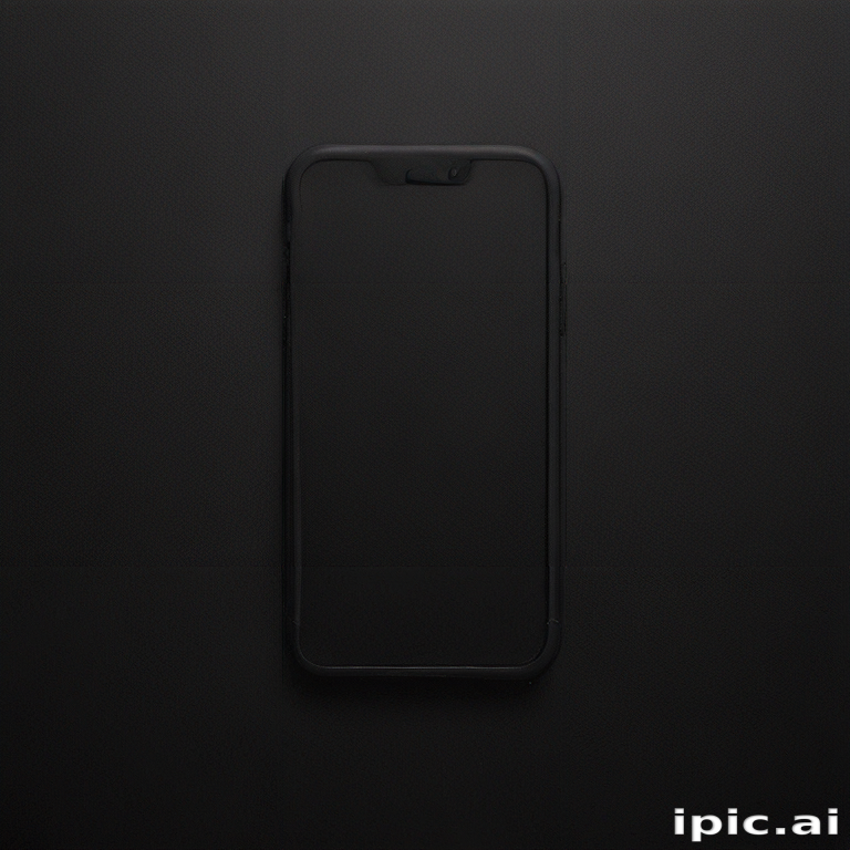 Minimalist Black Smartphone Design on a Dark Textured Background
